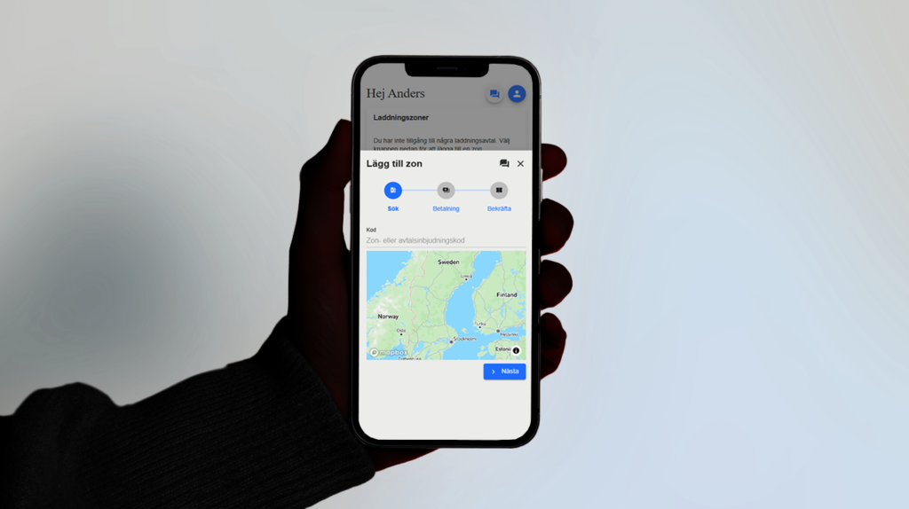App för elbilsladdning i hand